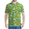 Retro Funky Pattern Print Men's Polo Shirt