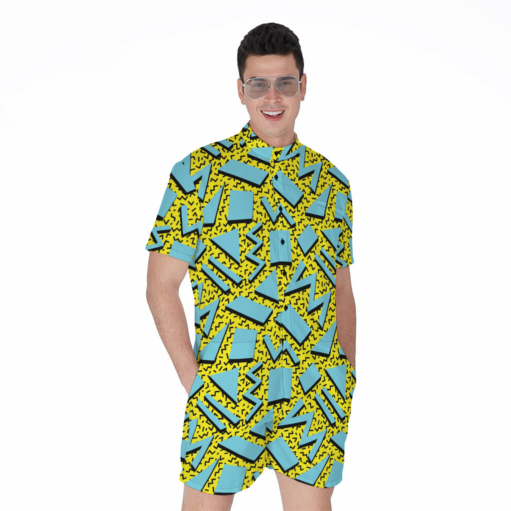 Retro Funky Pattern Print Men's Rompers