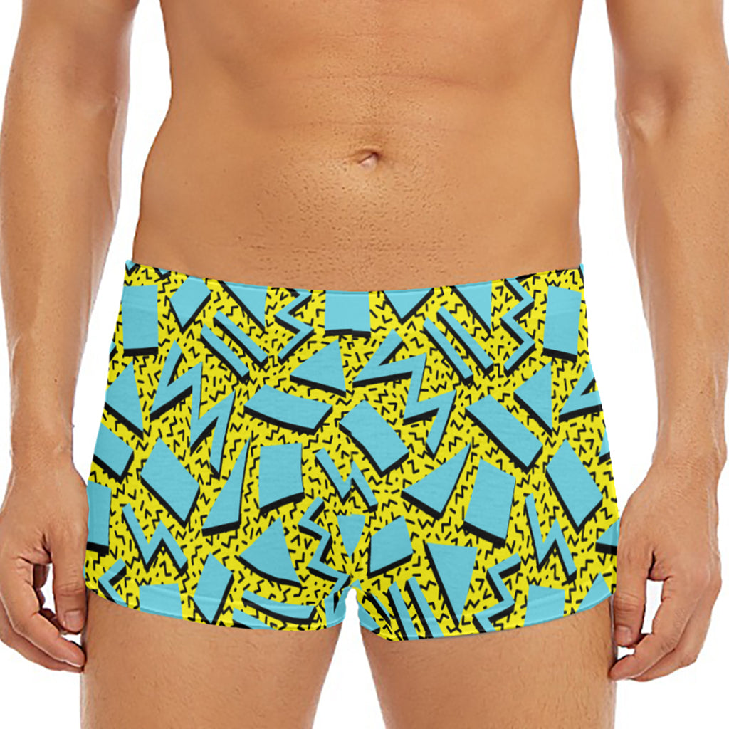 Retro Funky Pattern Print Men's Short Boxer Briefs