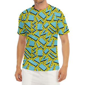 Retro Funky Pattern Print Men's Short Sleeve Rash Guard