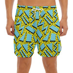 Retro Funky Pattern Print Men's Split Running Shorts