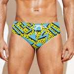 Retro Funky Pattern Print Men's Swim Briefs