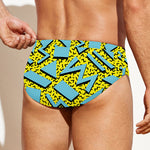 Retro Funky Pattern Print Men's Swim Briefs