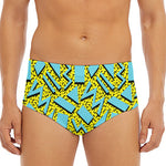 Retro Funky Pattern Print Men's Triangle Swim Briefs
