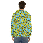 Retro Funky Pattern Print Men's Velvet Pullover Hoodie