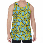 Retro Funky Pattern Print Men's Velvet Tank Top