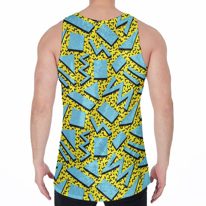 Retro Funky Pattern Print Men's Velvet Tank Top