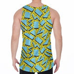 Retro Funky Pattern Print Men's Velvet Tank Top