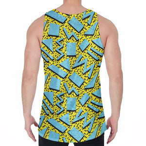 Retro Funky Pattern Print Men's Velvet Tank Top