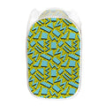 Retro Funky Pattern Print Mesh Laundry Hamper
