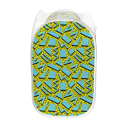 Retro Funky Pattern Print Mesh Laundry Hamper