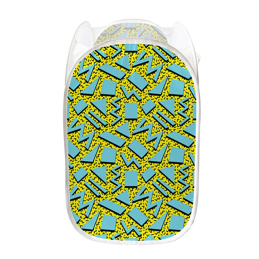 Retro Funky Pattern Print Mesh Laundry Hamper