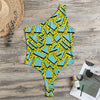 Retro Funky Pattern Print One Shoulder Bodysuit