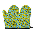 Retro Funky Pattern Print Oven Mitts