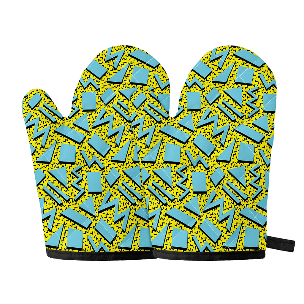Retro Funky Pattern Print Oven Mitts