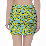 Retro Funky Pattern Print Pencil Mini Skirt