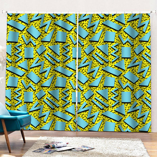 Retro Funky Pattern Print Pencil Pleat Curtains