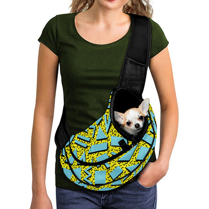 Retro Funky Pattern Print Pet Sling Carrier