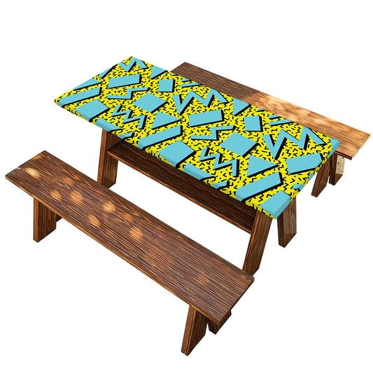Retro Funky Pattern Print Picnic Table Cover
