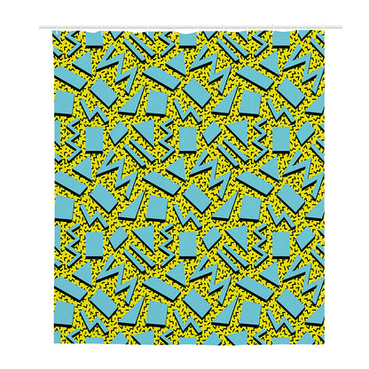 Retro Funky Pattern Print Polyester Shower Curtain