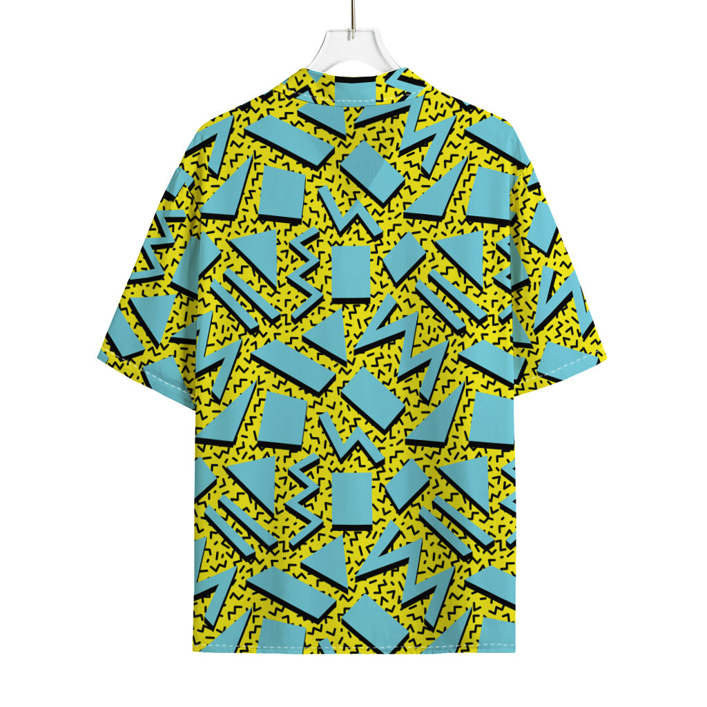 Retro Funky Pattern Print Rayon Hawaiian Shirt