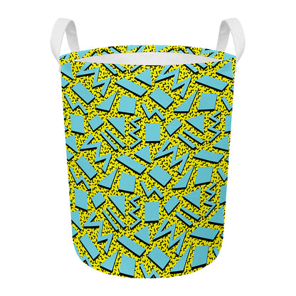 Retro Funky Pattern Print Round Laundry Basket