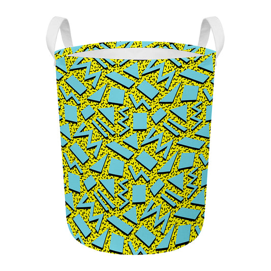 Retro Funky Pattern Print Round Laundry Basket