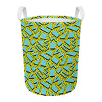 Retro Funky Pattern Print Round Laundry Basket