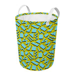 Retro Funky Pattern Print Round Laundry Basket