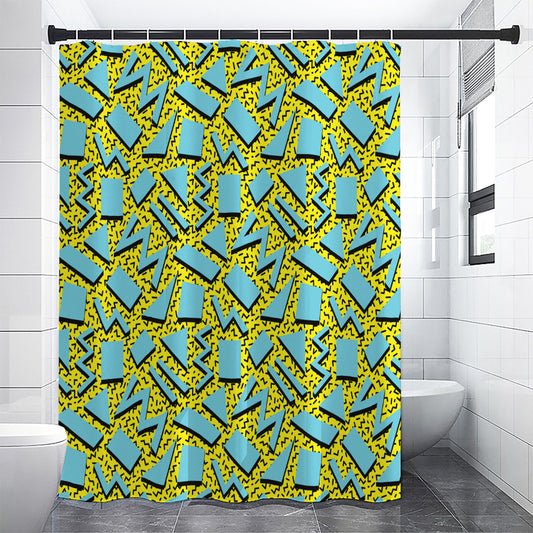 Retro Funky Pattern Print Shower Curtain