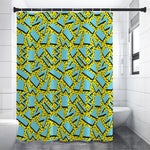 Retro Funky Pattern Print Shower Curtain