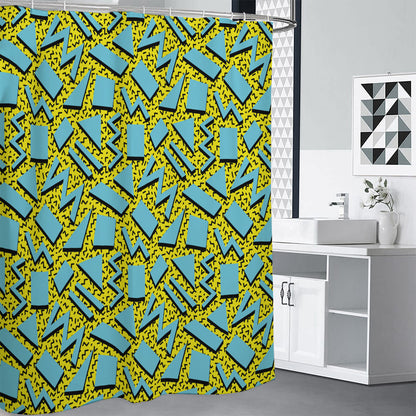 Retro Funky Pattern Print Shower Curtain