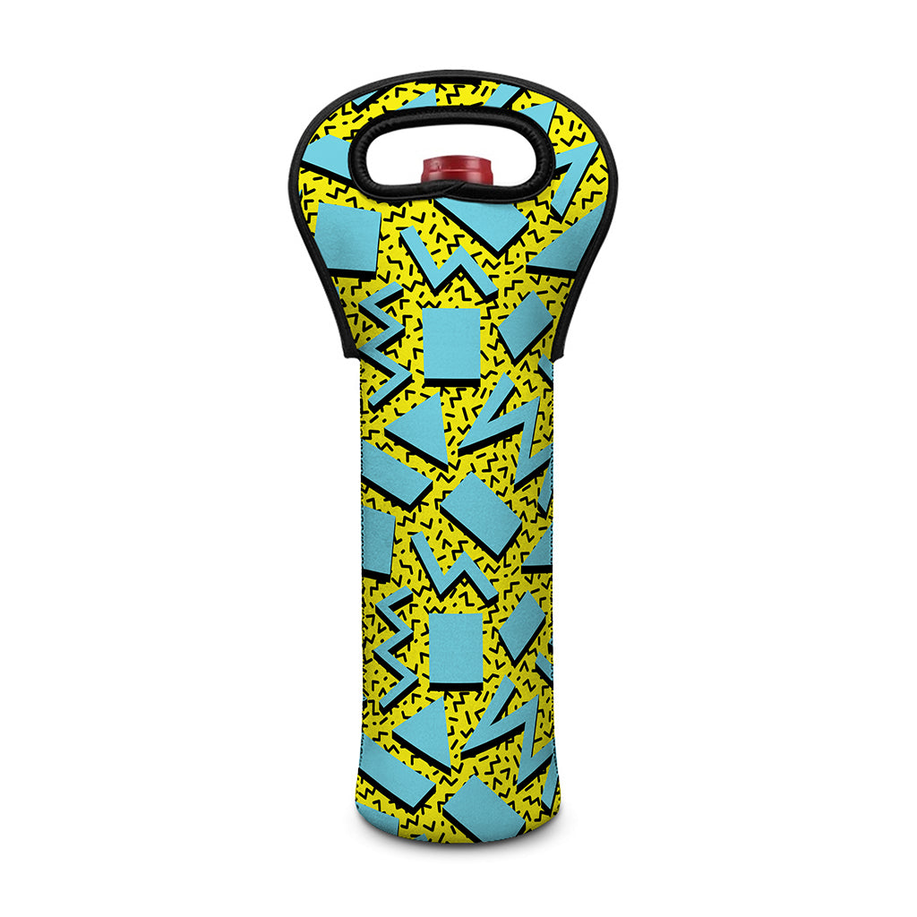 Retro Funky Pattern Print Single Neoprene Wine Tote