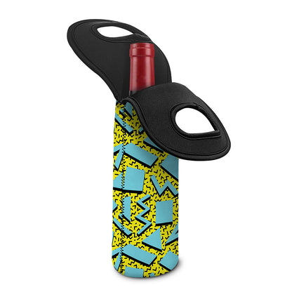 Retro Funky Pattern Print Single Neoprene Wine Tote