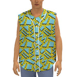 Retro Funky Pattern Print Sleeveless Baseball Jersey