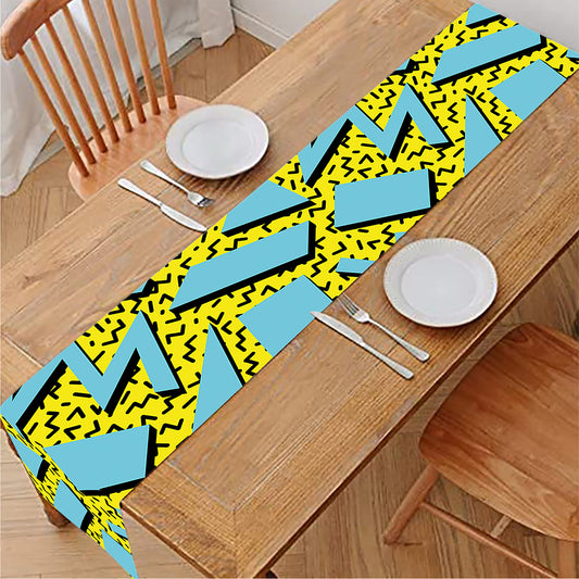 Retro Funky Pattern Print Table Runner