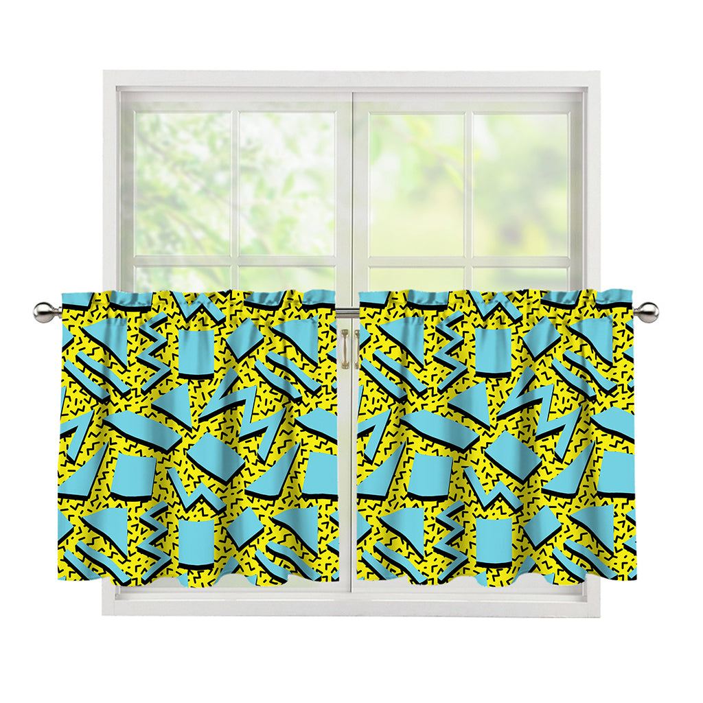 Retro Funky Pattern Print Tier Curtains