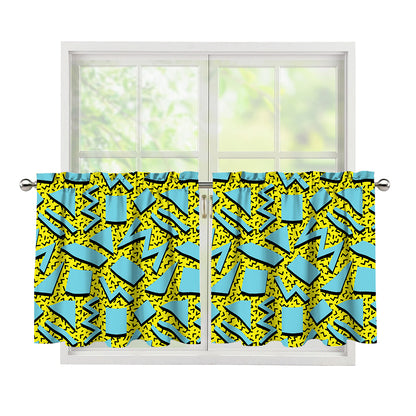 Retro Funky Pattern Print Tier Curtains