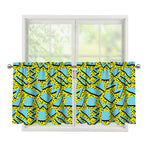 Retro Funky Pattern Print Tier Curtains