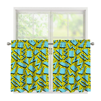 Retro Funky Pattern Print Tier Curtains