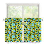 Retro Funky Pattern Print Tier Curtains