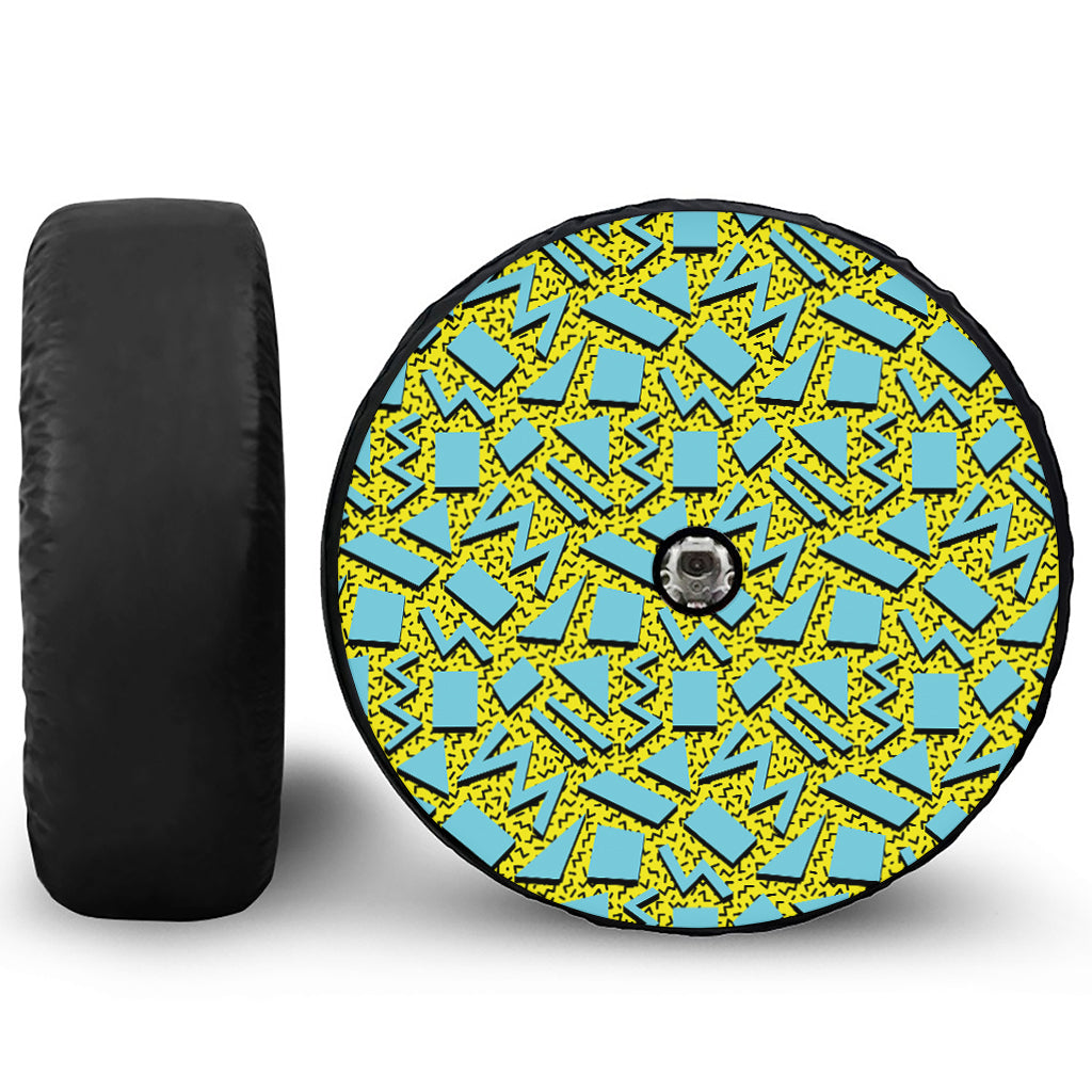 Retro Funky Pattern Print Tire Cover With Camera Hole