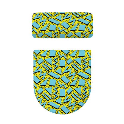 Retro Funky Pattern Print Toilet Lid And Tank Cover Set