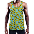 Retro Funky Pattern Print Men's Workout Tank Top