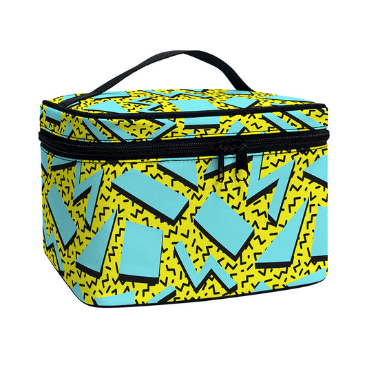 Retro Funky Pattern Print Travel Makeup Bag