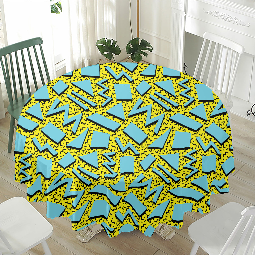 Retro Funky Pattern Print Waterproof Round Tablecloth