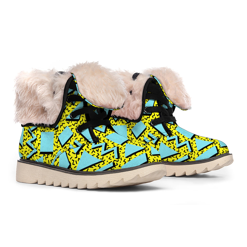 Retro Funky Pattern Print Winter Boots