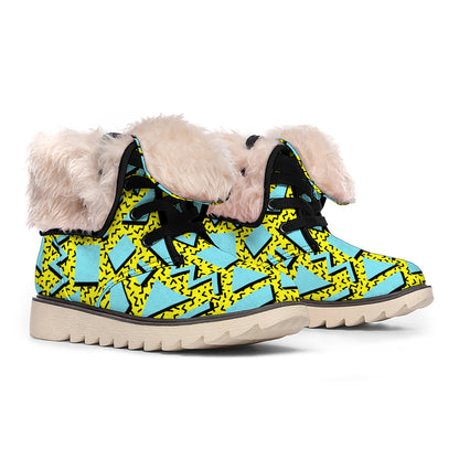 Retro Funky Pattern Print Winter Boots