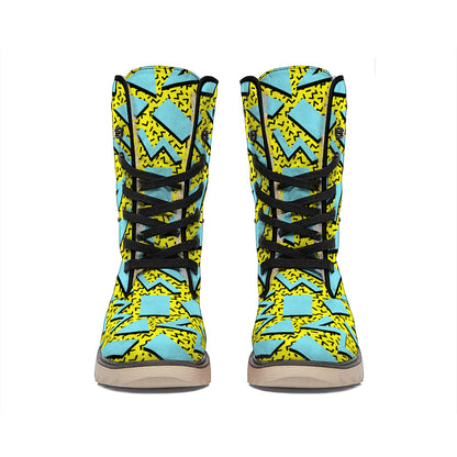 Retro Funky Pattern Print Winter Boots