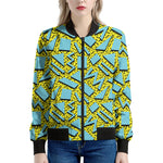 Retro Funky Pattern Print Women's Bomber Jacket